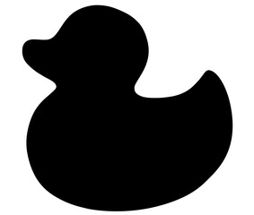 Black Rubber Duck Vector Illustration