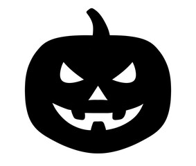 Halloween pumpkin jack o lantern with spooky face and glowing light
