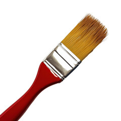 Red paintbrush isolated on black background art supplies painting tool, isolated on a transparent background