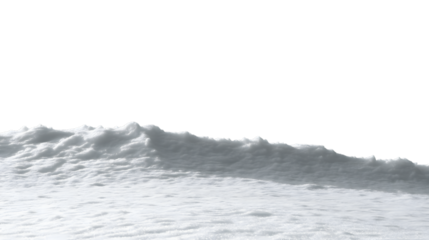 winter landscape of snow-covered hills isolated on white background