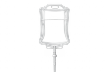 Transparent medical iv drip bag on checkered background