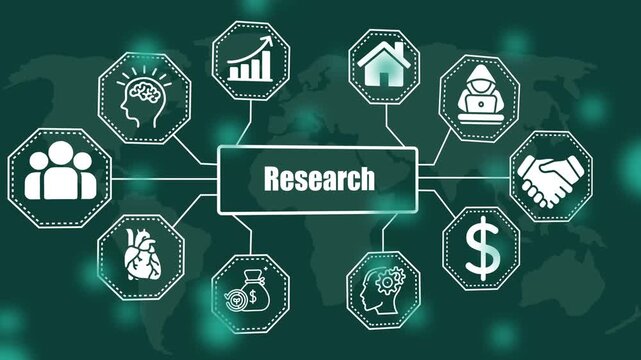 Business Strategy Mind Map Global Network Connections Growth Finance Security Teamwork Healthcare