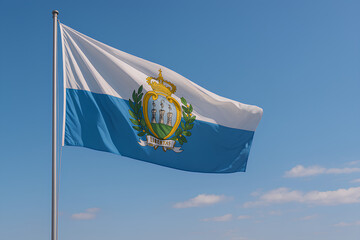 San Marino Flag Waving With