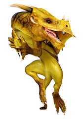 3D Rendering Fairy Tale Dragon on White
