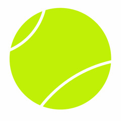 Bright Green Tennis Ball Icon – Minimalist Sports Symbol
