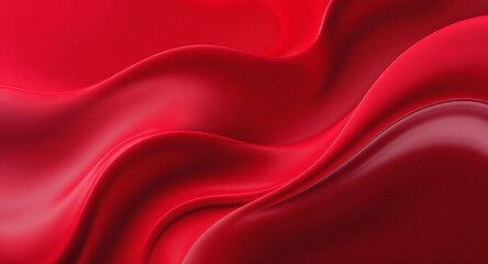Obraz premium Deep Red Fabric Waves Smooth Flowing Texture background