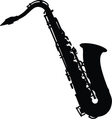 Saxophone silhouette jazz music performance icon