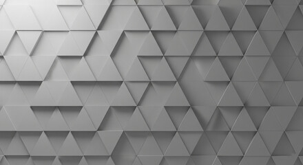 Abstract White and Gray Geometric Triangle 3D Render Background Pattern