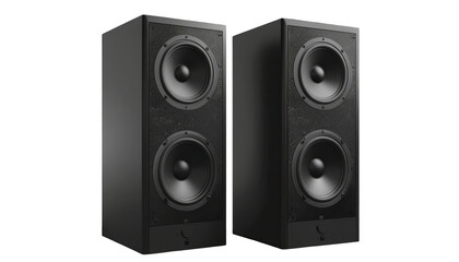 Obraz premium Black professional loudspeaker for high-quality audio sound system isolated on white background