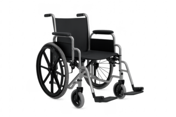 Modern wheelchair isolated on transparent background: mobility and accessibility concept