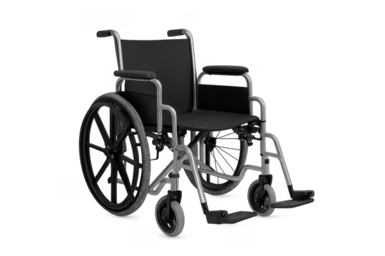 Modern wheelchair isolated on transparent background: mobility and accessibility concept
