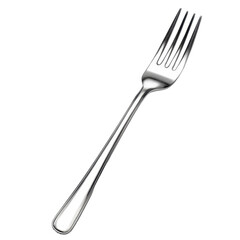 Shiny Silver Fork on Black Background Dinnerware Cutlery Metal Utensil, isolated on a transparent background