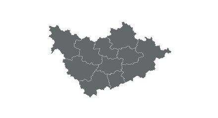 Isometric map of greater manchester with district divisions