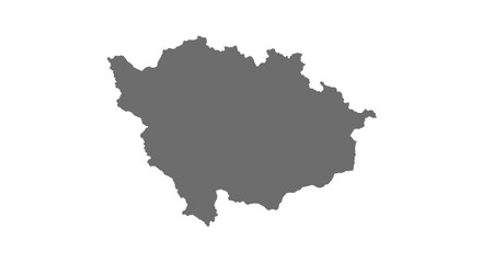 Obraz premium Monochrome silhouette map of kosovo on white background