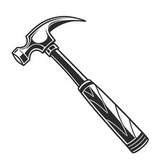Claw Hammer Silhouette Black and White Tool Icon