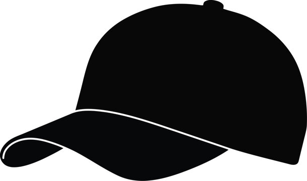 Black baseball cap silhouette icon