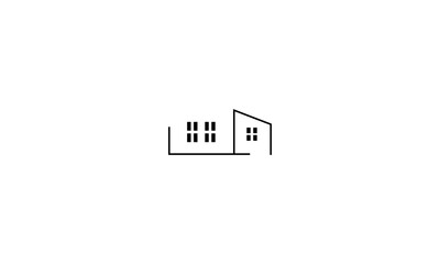 Minimalist House Icon, Modern Building Outline Logo Design