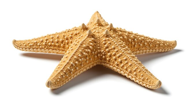 Isolated Beige Starfish on White Background