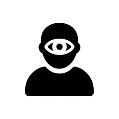 A user with eye icon for view access, black silhouette