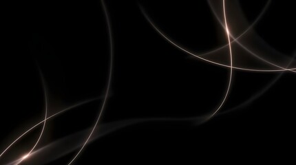 Abstract Background Glowing Curves and Light Trails on Black Particle Bokeh