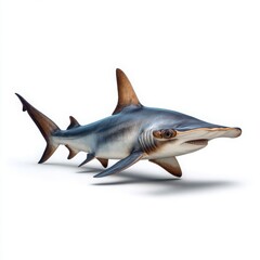 Naklejka premium Hammerhead Shark Model on White Background fish marine life