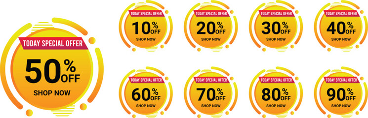 Today Special Offer - Discount and Sale Vector Icon Set