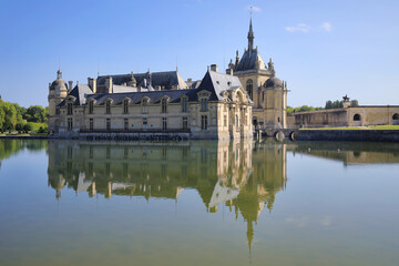 Impressive Chantilly castle near Paris (France)