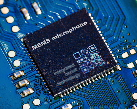 MEMS microphone Captures sound using microelectromechanical systems technology.