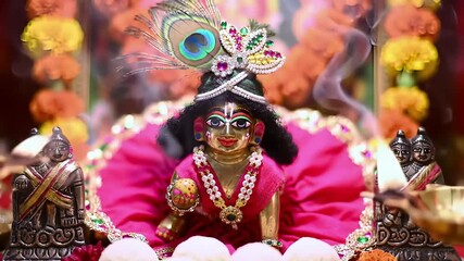 Krishna janmashtami celebration hindu god idol hinduism festival india deity