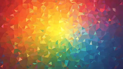 Vibrant rainbow gradient with geometric pattern overlay, stock illustration style.