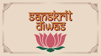 Sanskrit Diwas Celebration Lotus Flower Symbol Poster