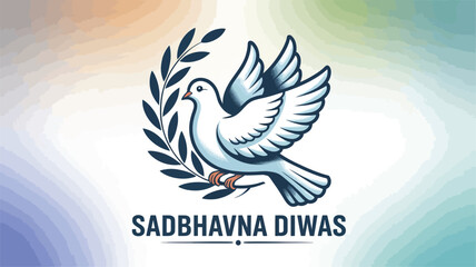 Obraz premium Sadbhavna Diwas Peace Dove Festival Design