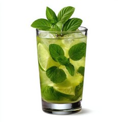 Refreshing mojito cocktail with lime and mint drink