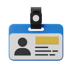 ID badge card icon 3D illustration  
