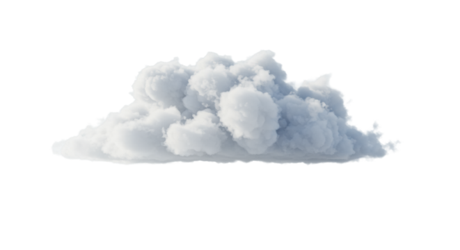 A detailed, ultra-realistic cumulonimbus cloud with volumetric light, over a vast, pristine, reflective white plain, concept of innovation and growth