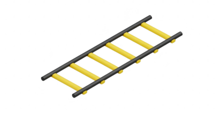 3d icon of rope ladder isolated on transparent background, a flexible climbing equipment for sport, training, and construction, providing access at height