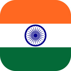 India Flag Rounded Square Icon