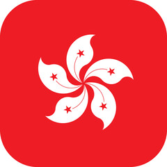 Hong Kong Flag Rounded Square Icon