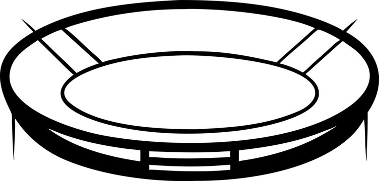 Round Stadium Icon Vector Illustration of a Circular Sports Arena, Perfect for Website Design, App Icons, and Infographics