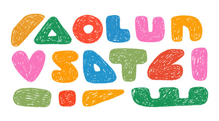 Crayon Color Geometric Shapes Collection