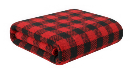 Red Black Plaid Fleece Blanket Cozy Throw