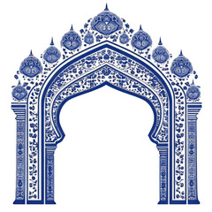 Indian traditional blue Heritage Vector Art
