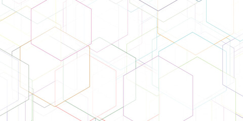 Abstract geometric background with overlapping pastel hexagons for modern design and data visualization