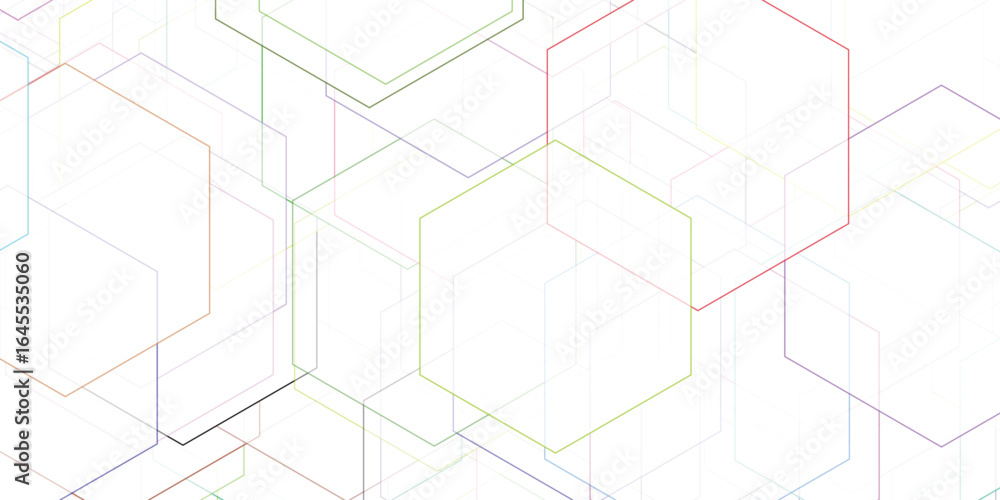Poster abstract hexagon pattern in pastel colors on a white background repeating geometric design suitable 