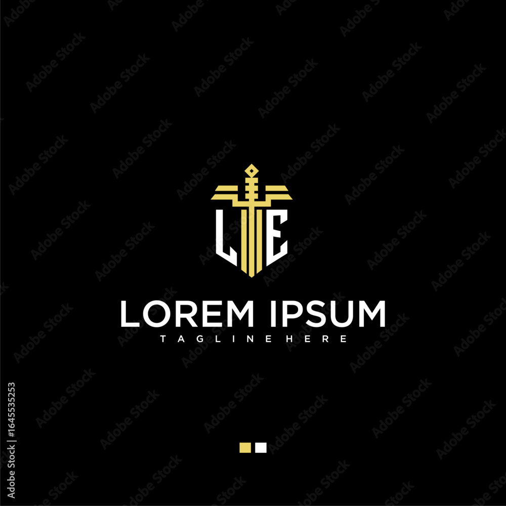 Poster le initial monogram for lawfirm logo with sword style image