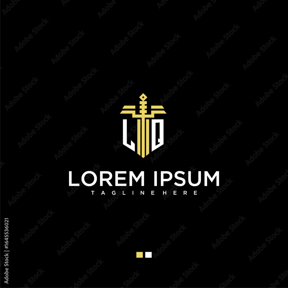 Poster lq initial monogram for lawfirm logo with sword style image