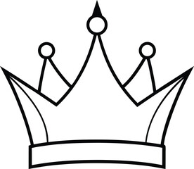  royal crown jewel vector line art illustration