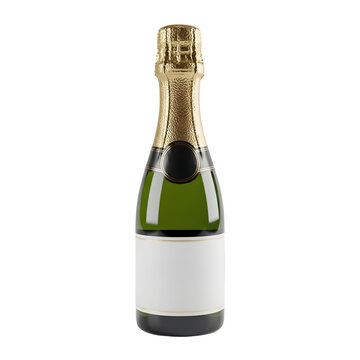 Celebrate success with a mini champagne bottle featuring a blank label for your personalized message, perfect for festive occasions and business achievements