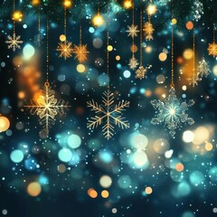 A serene holidaythemed banner glowing with soft snowflake patterns and warm typography