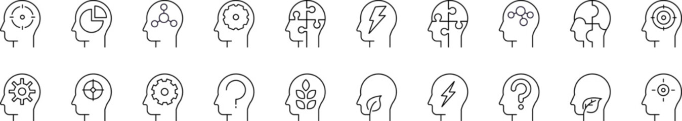 Thought Icon Pack. Contains Icons of Mental Health for Graphics, Concept, Apps © RaulAlmu